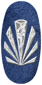 DASOV 602 SL SH BL Silver Sunburst Shimmer Blue Background